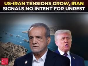 ‘Não buscando agitação…’: Pesheshkian do Irã reage ao bloqueio dos EUA a Hormuz, pede calma – vídeo do The Economic Times
