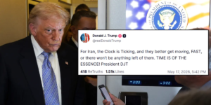 Donald Trump alertou o Irão que “não restará nada deles” durante as conversações de paz.