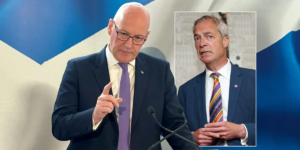 John Swinney promete ‘bloquear’ a reforma depois de admitir que Nigel Farage está ‘a caminho de se tornar primeiro-ministro’