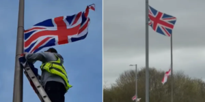 Os sinalizadores agora estão se oferecendo para instalar mastros gratuitos nas casas de britânicos patriotas depois que ativistas arrancaram cartazes de postes de luz