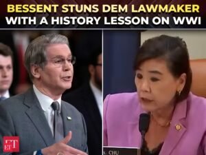 ‘Quem foi o presidente durante a Primeira Guerra Mundial?’: Scott Besant e a congressista Chu Clash em audiência explosiva – Vídeo do The Economic Times